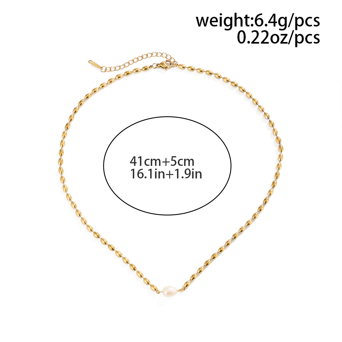 Gold Baroque Pearl Pendant Necklace, Womens Arabian Elegant Beaded Chain