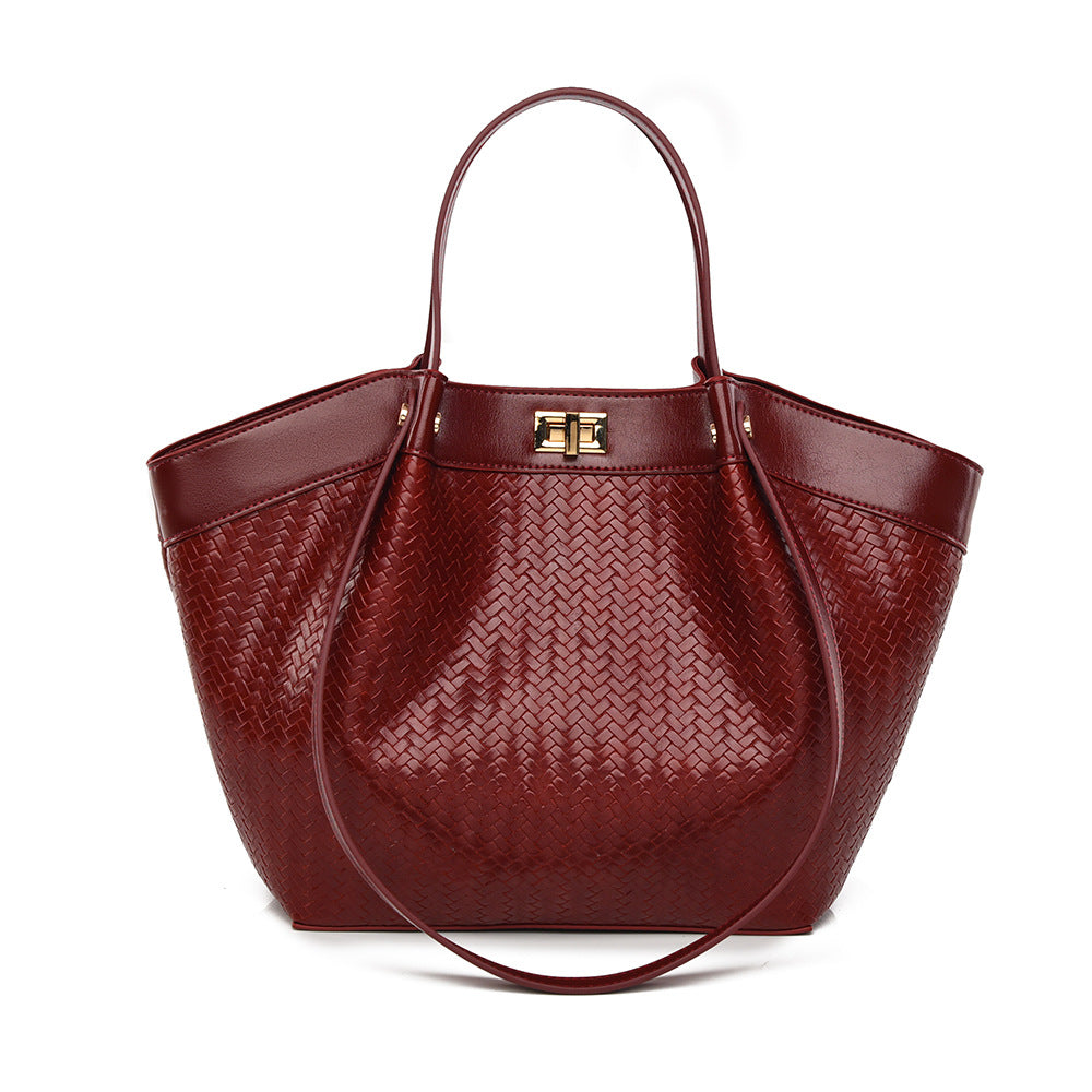 Straw Tote Bag for Women, Woven Canvas Beach Handbag with Leather Trim
