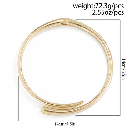 Women’s Polished Silver Open Torc Choker, Contemporary Asymmetric Cuff Collar Necklace, Bold Statement Jewelry for Party & Daily Wear