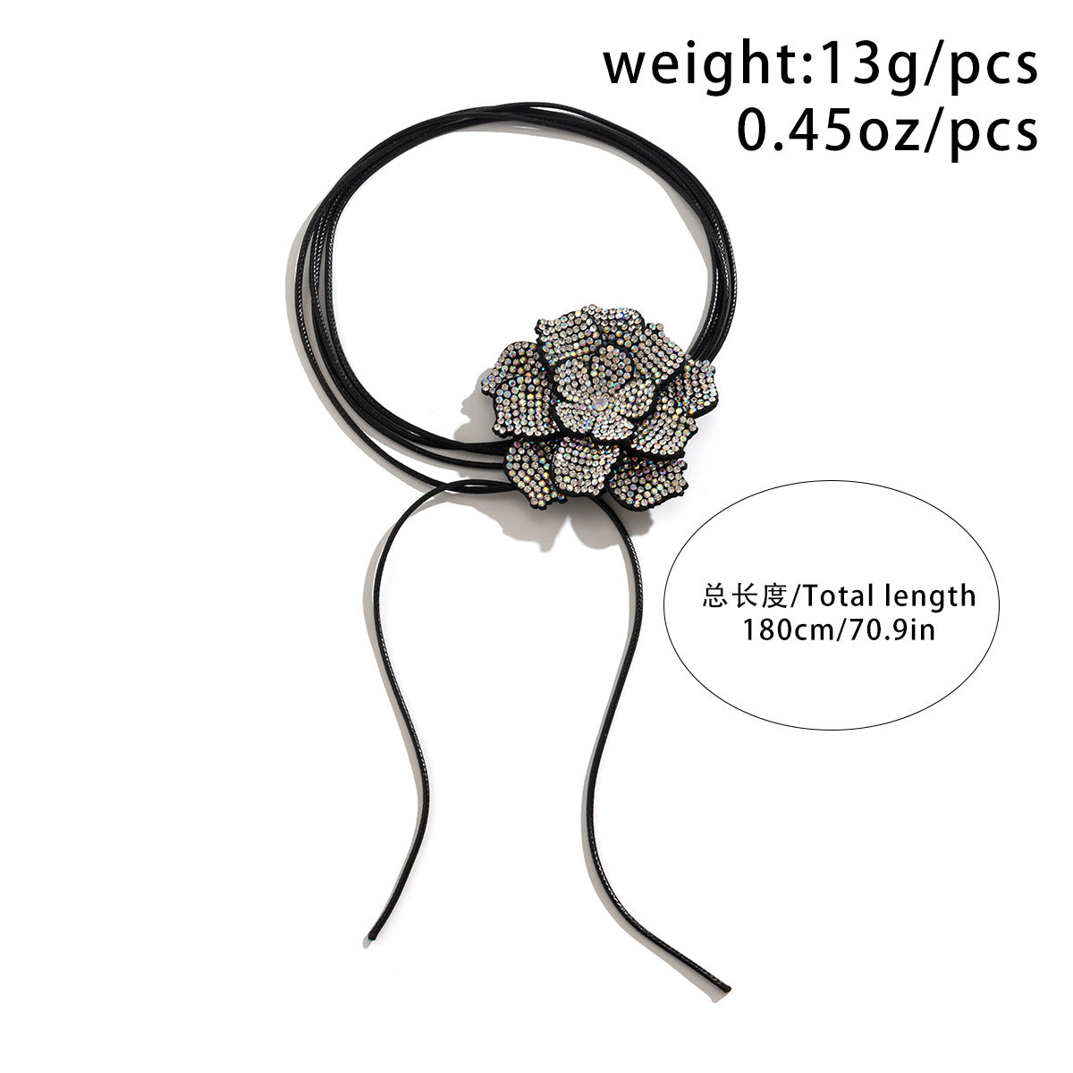 Rhinestone Flower Choker Necklace, Womens Arabian Crystal Statement