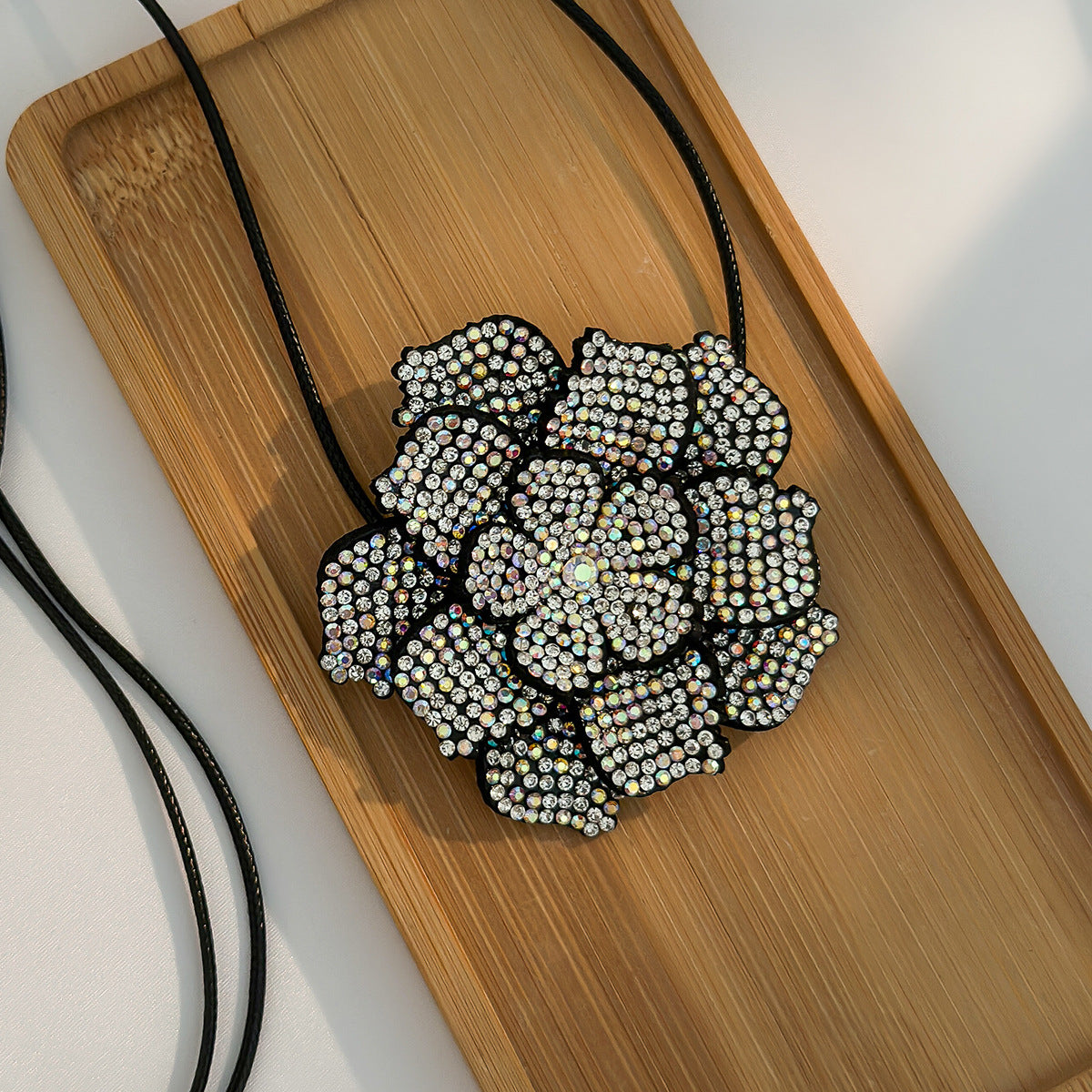 Rhinestone Flower Choker Necklace, Womens Arabian Crystal Statement