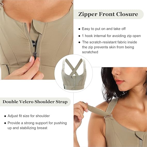 ZipFit Active Bra – High Impact, Adjustable Comfort, Plus Size Power Support