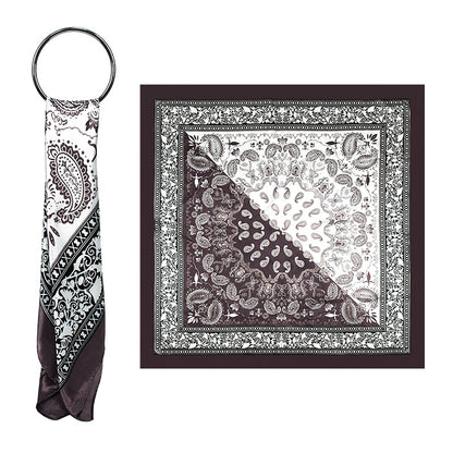 90x90cm Red Paisley Print Satin Hijab Scarf, Elegant Square Headscarf for Women, Saudi UAE Occasion Wear