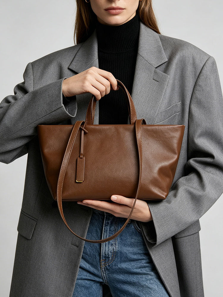 Burgundy Vegan Leather Tote Bag, Womens Arabian Work Handbag with Strap