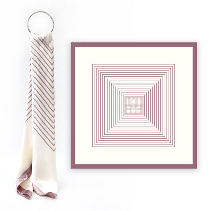 Elegant Geometric Striped Polyester Satin Square Hijab, Ladies Multi-use Headscarf Shawl